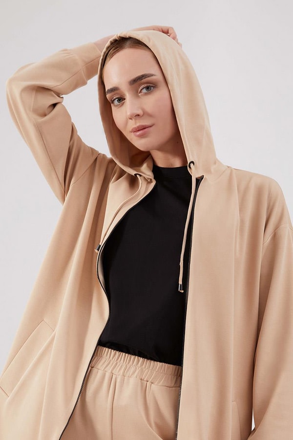 Levidor StudioLevidor Studio Bej Oversize Spor Takım