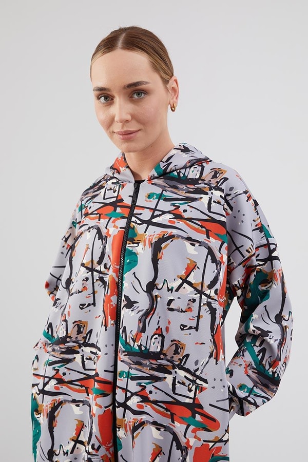 Levidor StudioLevidor Studio Gri Baskılı Oversize Kap