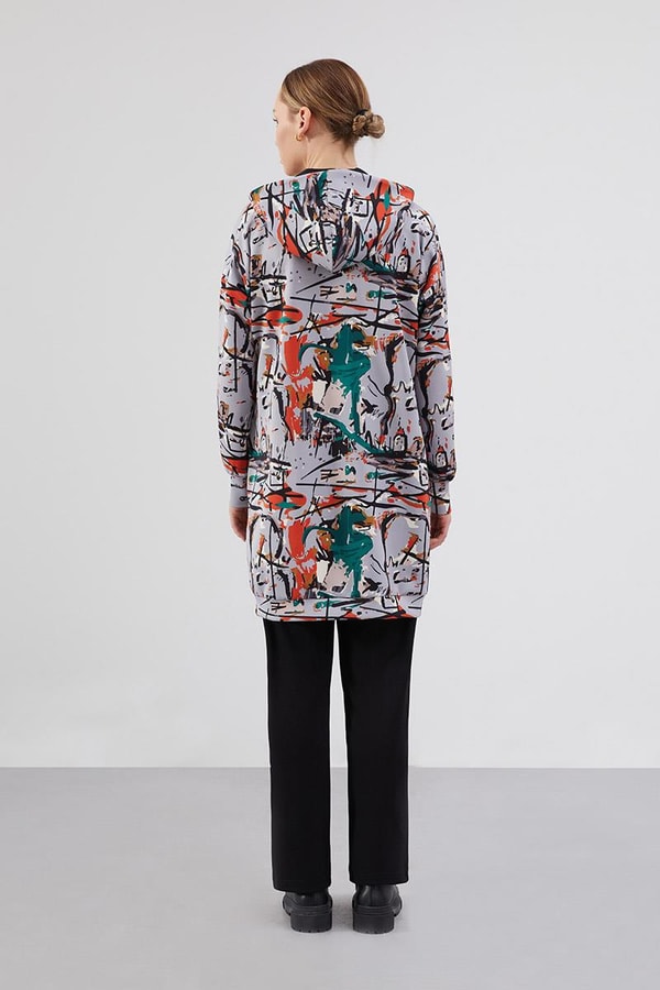 Levidor StudioLevidor Studio Gri Baskılı Oversize Kap