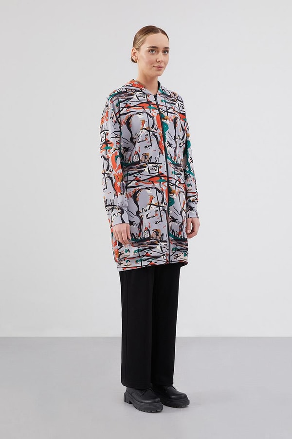 Levidor StudioLevidor Studio Gri Baskılı Oversize Kap