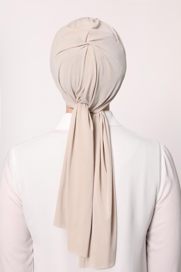 LevidorA.Bej Kelebek Desen Hazır Şal