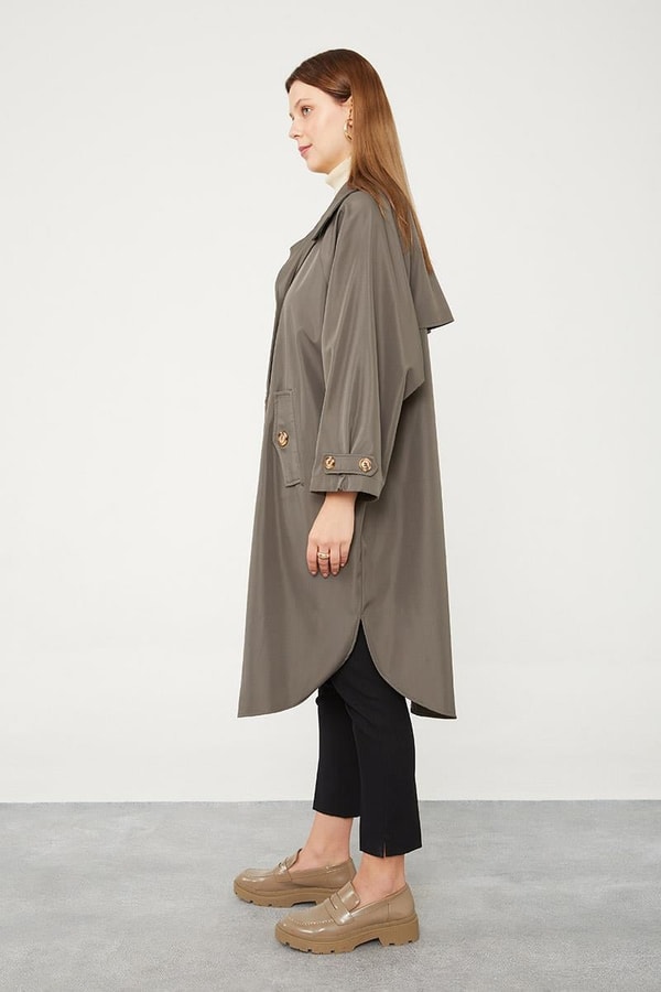 LevidorAntrasit Oversize Trençkot