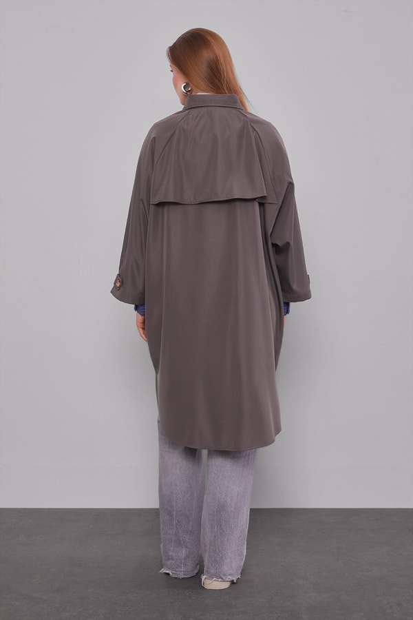 LevidorAntrasit Oversize Trençkot