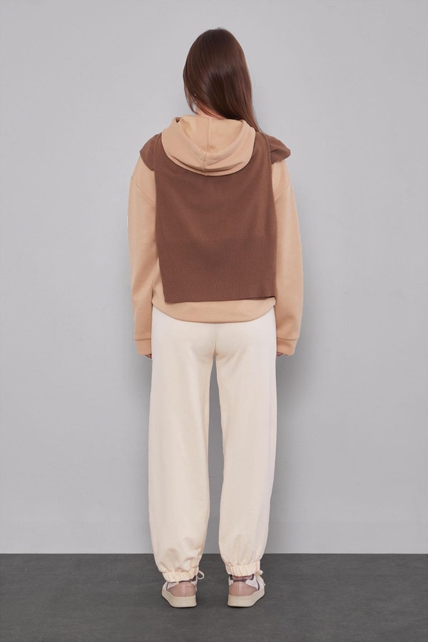 LevidorBej Beli Lastikli Jogger Pantolon