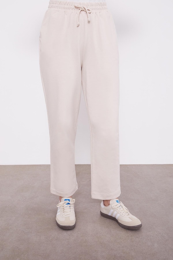 LevidorBej Belli Lastikli Cepli Spor Pantolon