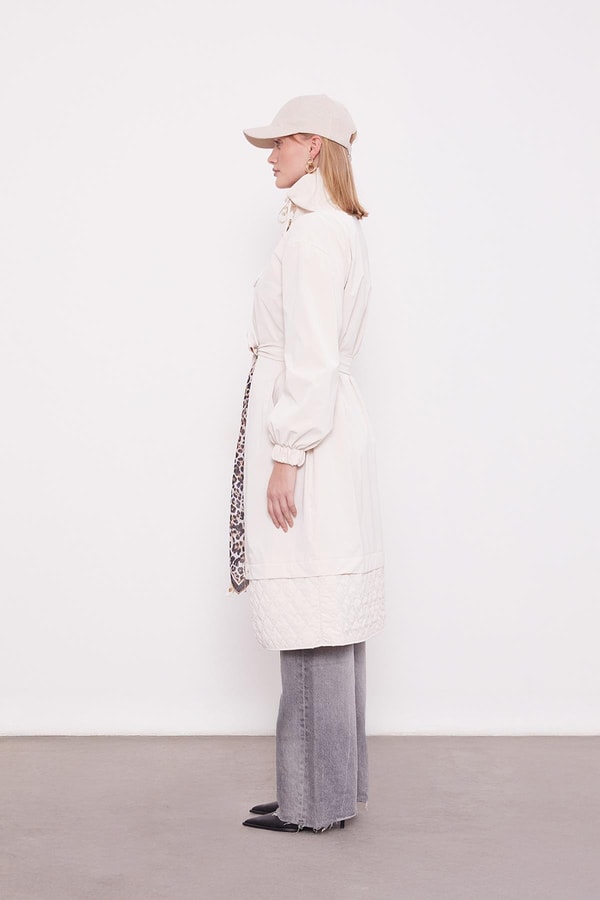 LevidorBej Kurdale Yaka Detay Trençkot