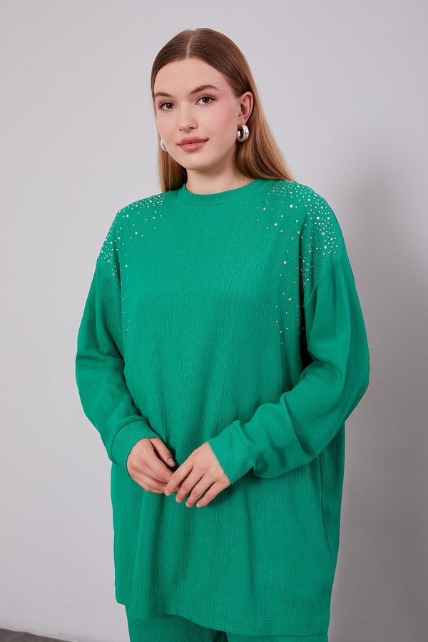LevidorBenetton Omzu Taş İşlemeli İkili Takım