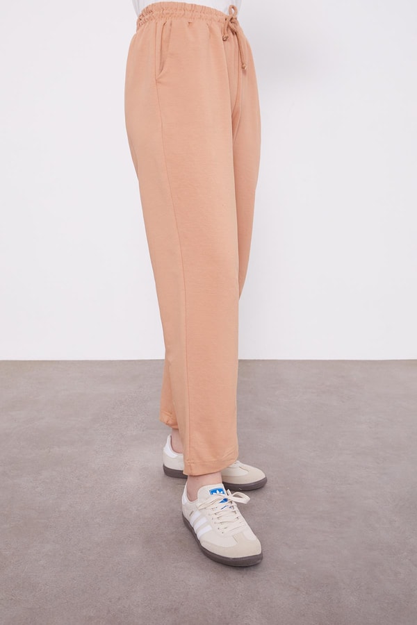 LevidorCamel Belli Lastikli Cepli Spor Pantolon