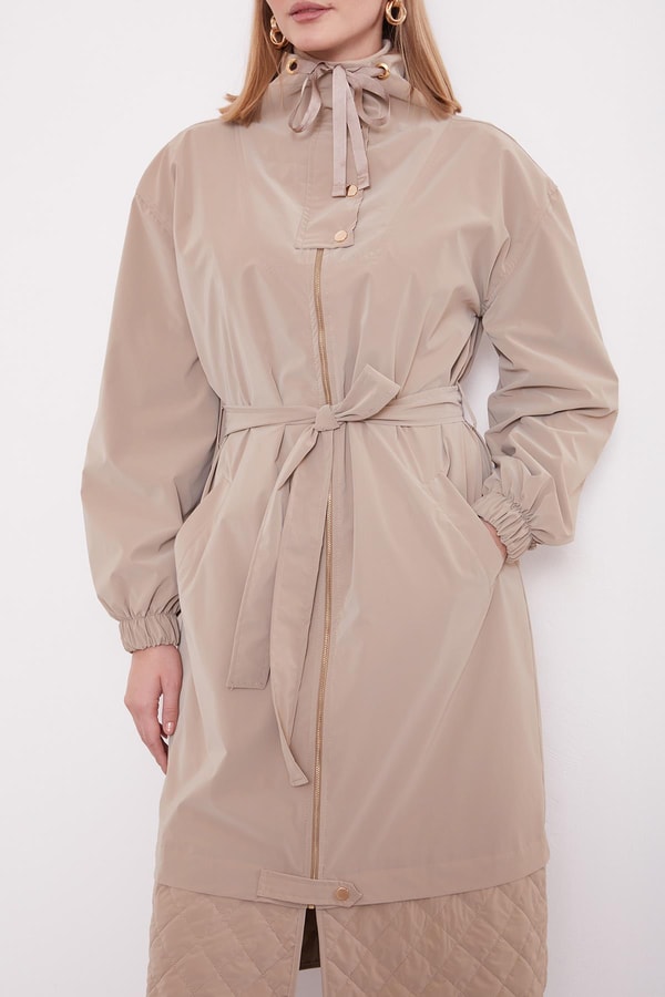 LevidorCamel Kurdale Yaka Detay Trençkot