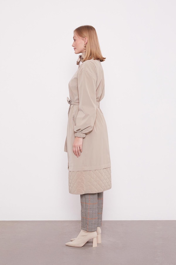 LevidorCamel Kurdale Yaka Detay Trençkot