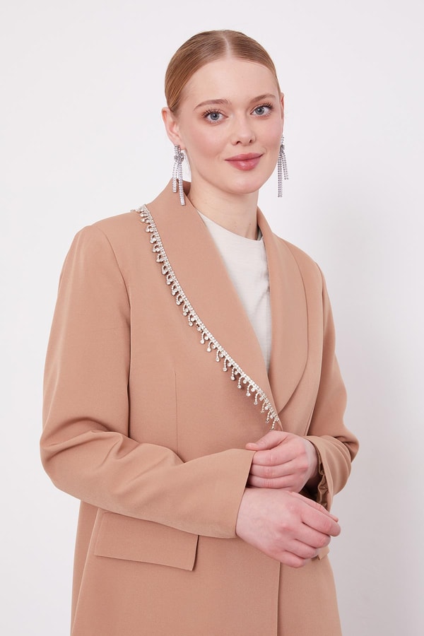 LevidorCamel Yaka Ve Cep Detaylı Pantolon Ceket Takım