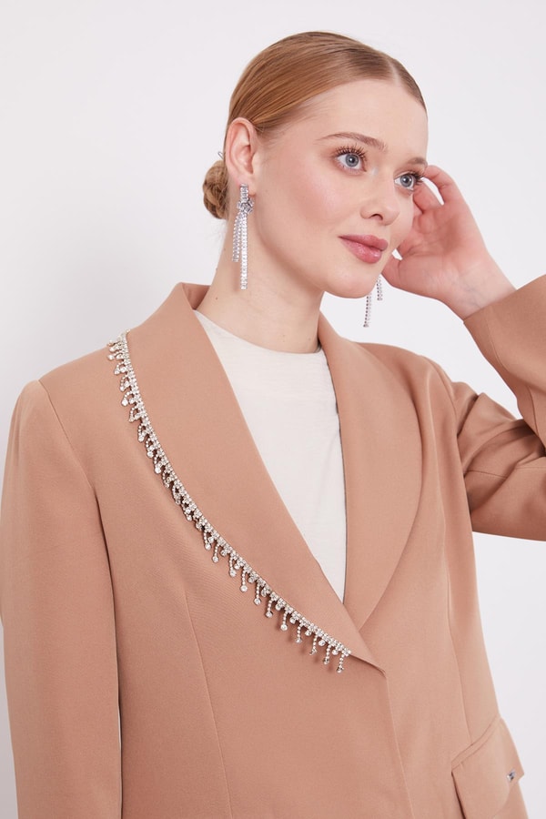 LevidorCamel Yaka Ve Cep Detaylı Pantolon Ceket Takım