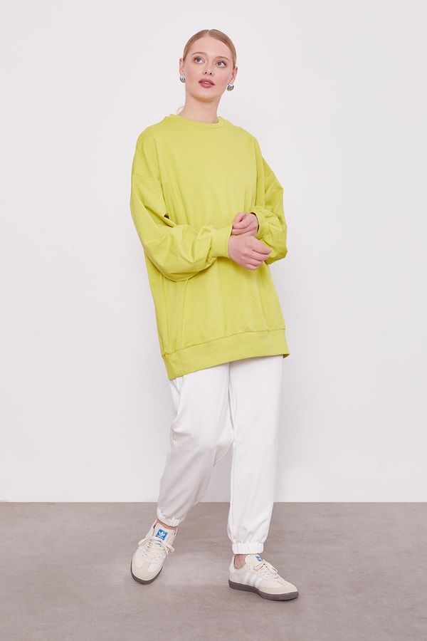 LevidorEkru PANTOLON BELİ LASTİKLİ