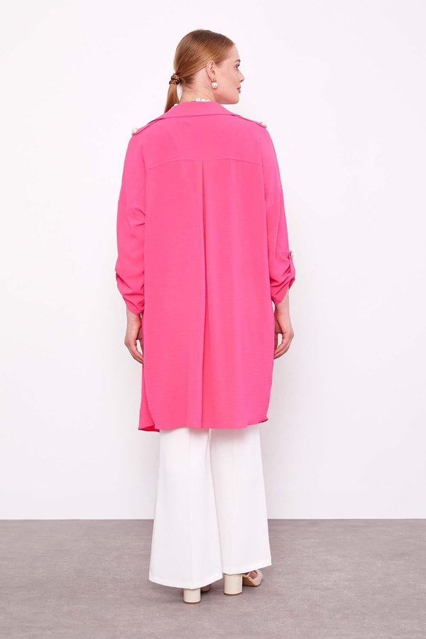 LevidorFuşya Omuz Apolet Detaylı Kısa Kap