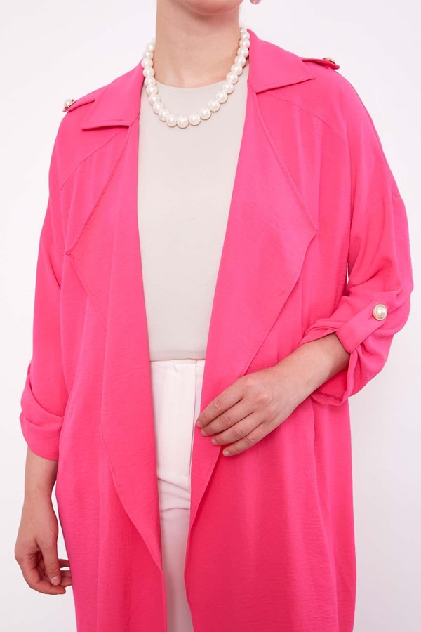 LevidorFuşya Omuz Apolet Detaylı Kısa Kap