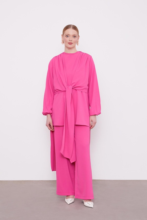 LevidorFuşya Önden Bağlamalı İçlikli 3'lü Takım