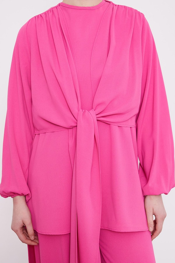 LevidorFuşya Önden Bağlamalı İçlikli 3'lü Takım