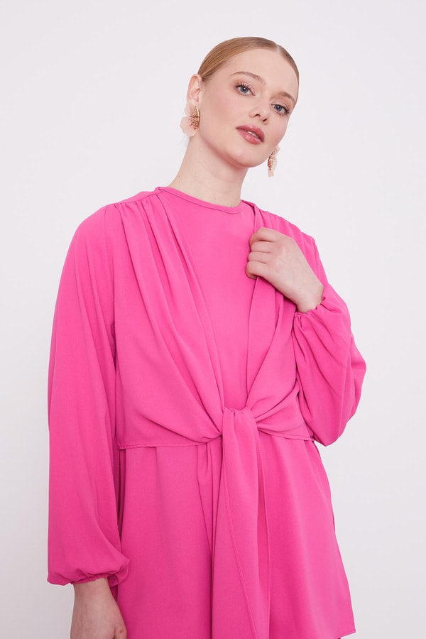 LevidorFuşya Önden Bağlamalı İçlikli 3'lü Takım