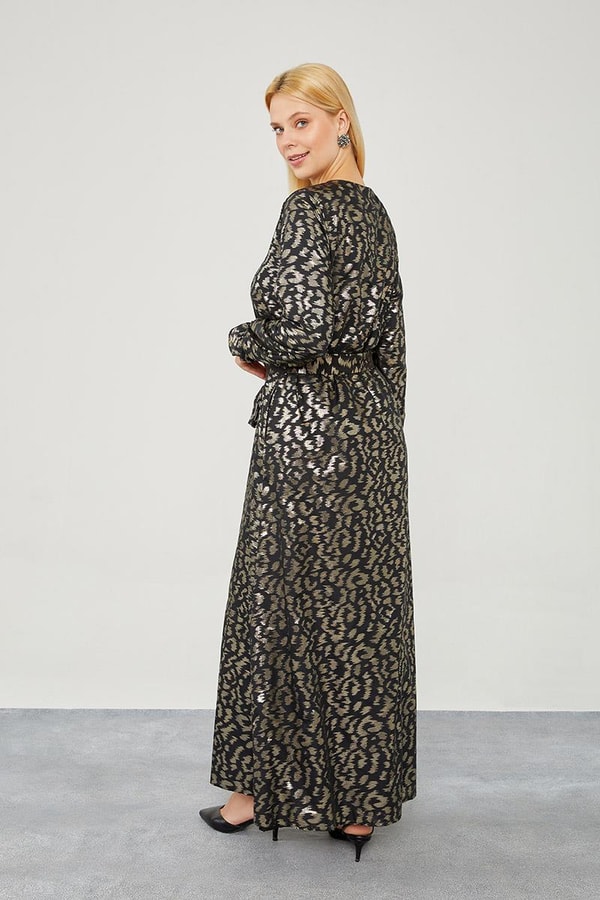 LevidorGold Organze Kumaş Kuşak Bağlamalı Ferace