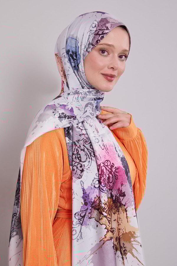 LevidorGri Batik Desen Twill Şal