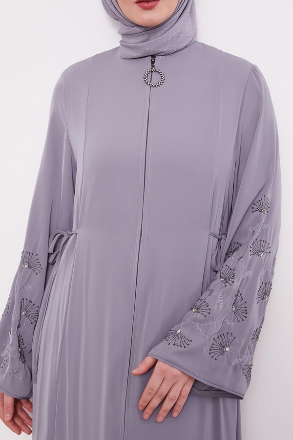 LevidorGri Kolları İşlemeli Ferace