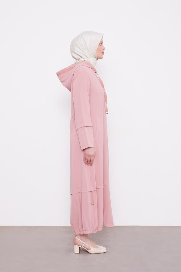 LevidorGül Etek Ucu Büzgülü Ferace