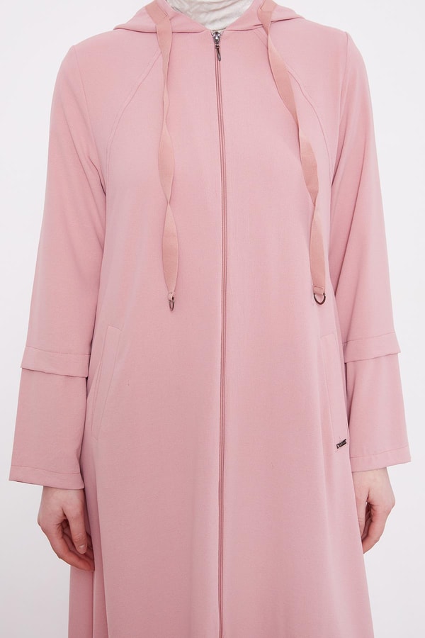 LevidorGül Etek Ucu Büzgülü Ferace