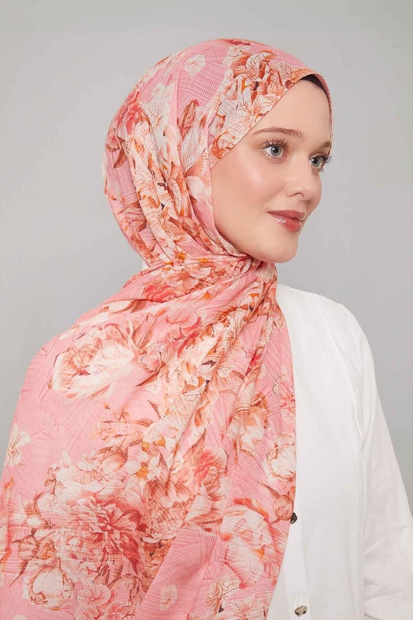 LevidorGül Güllü Desen Pamuk Şal