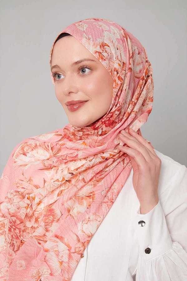 LevidorGül Güllü Desen Pamuk Şal