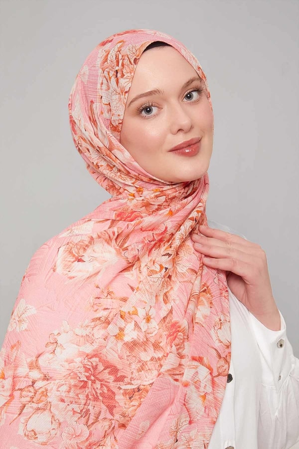 LevidorGül Güllü Desen Pamuk Şal