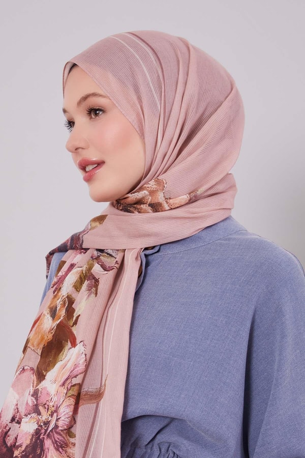 LevidorGül Kurusu Gül Desen Pamuk Şal