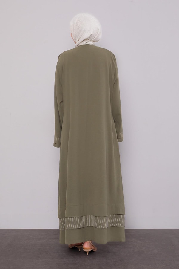 LevidorHaki Etek Ucu Katlı Ferace