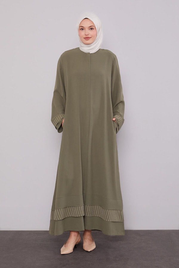 LevidorHaki Etek Ucu Katlı Ferace