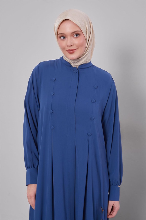 Levidorİndigo Düğme Pileli Ferace