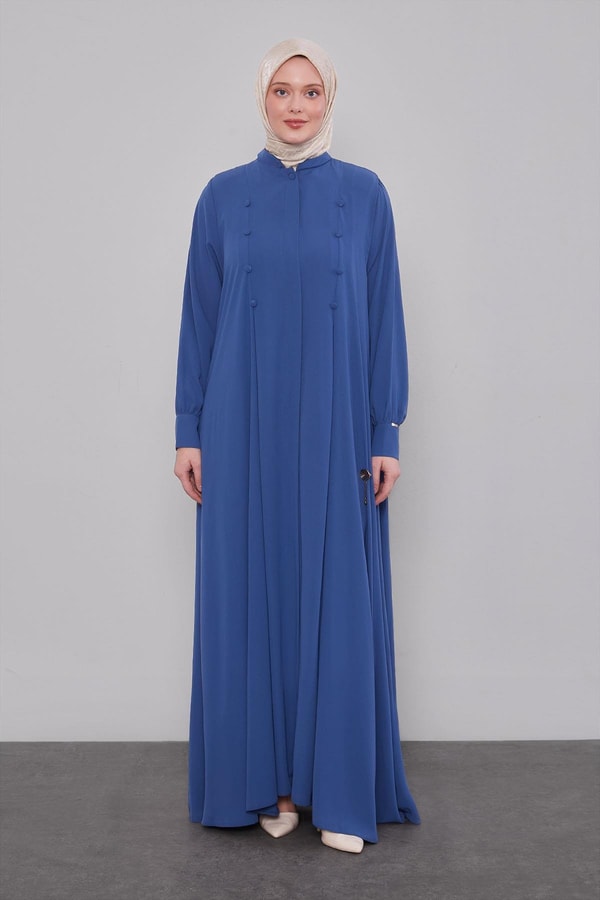 Levidorİndigo Düğme Pileli Ferace