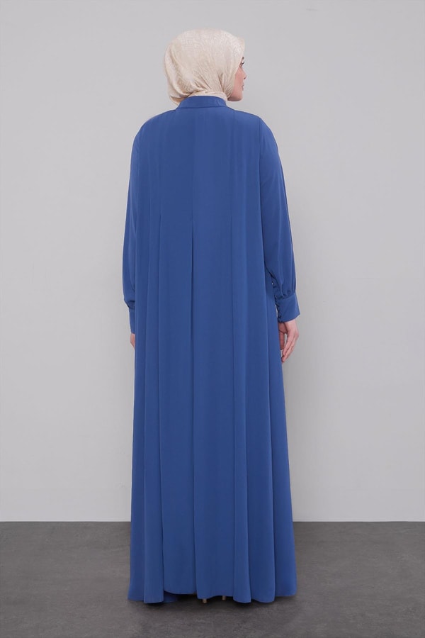 Levidorİndigo Düğme Pileli Ferace