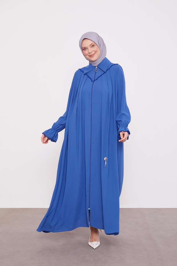 Levidorİndigo Gömlek Yaka Ponponlu Ferace