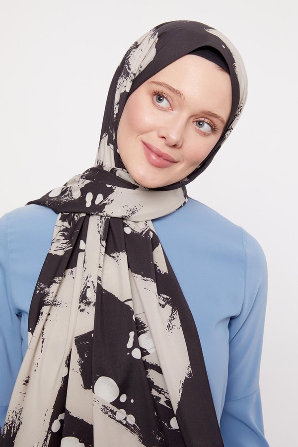 LevidorK.Vizon Fırça İzi Desenli Elegance Şal