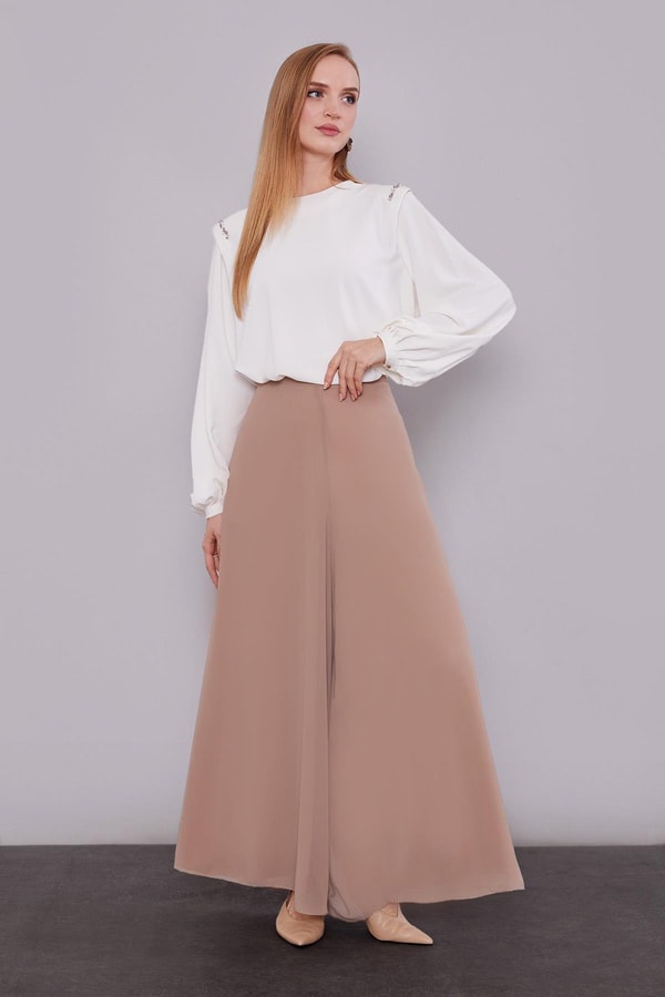 LevidorK.Vizon Geniş Paçalı Şifon Pantolon