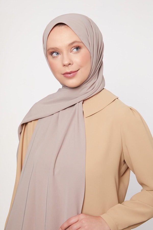 LevidorKoyu Bej Tüylü Medine İpeği Şal