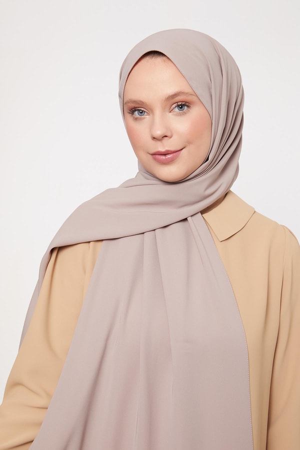 LevidorKoyu Bej Tüylü Medine İpeği Şal
