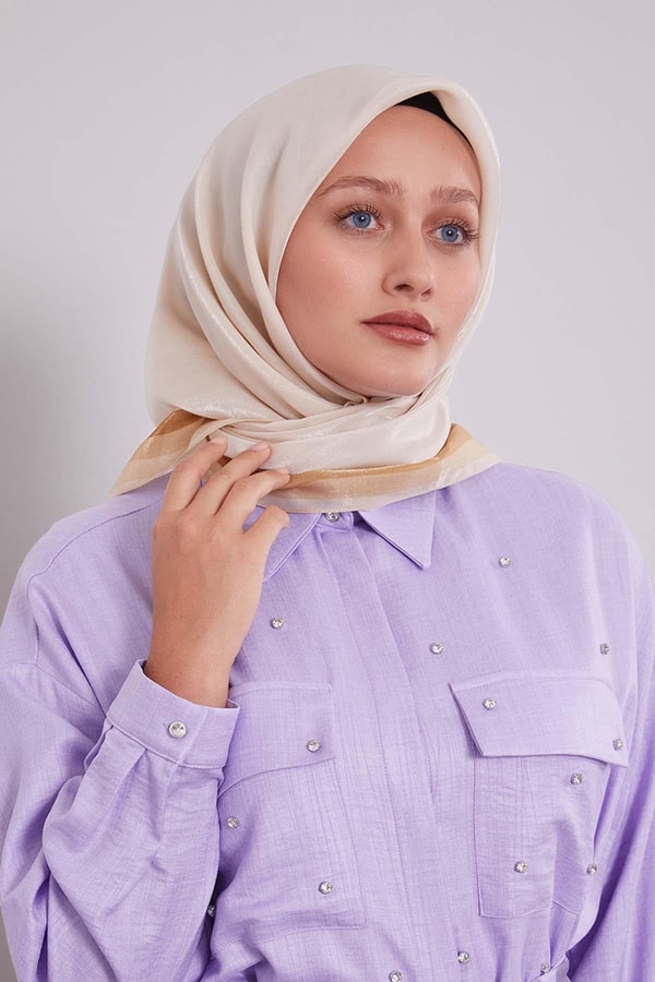 LevidorKrem Kehribar Eşarp