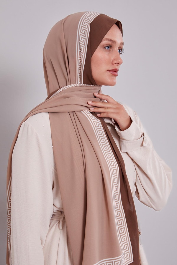 LevidorLatte Labirent Desen Medine İpeği Şal
