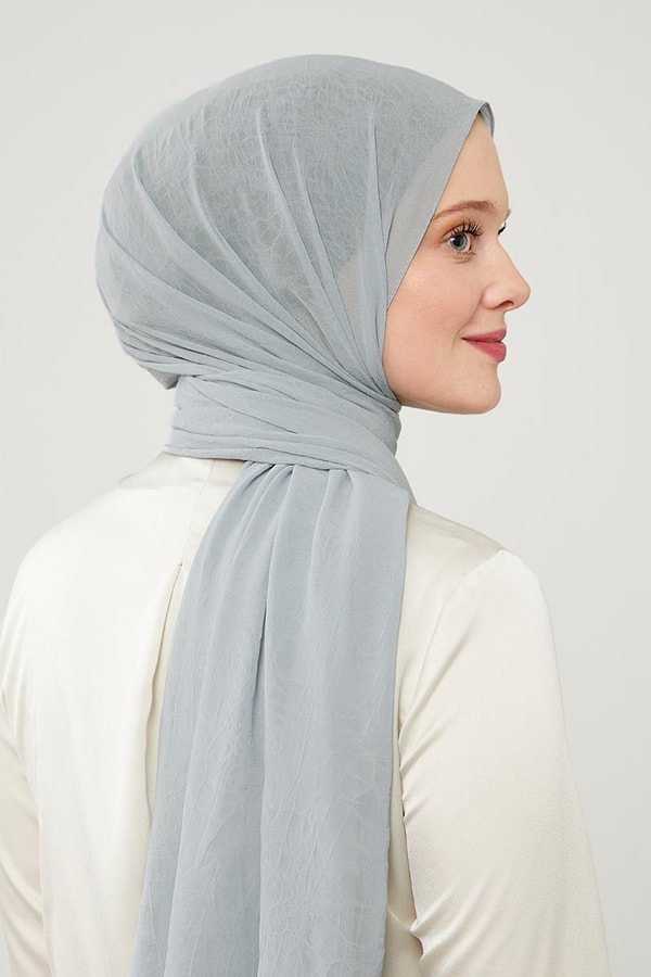 LevidorLevidor A.Gümüş Düz Renk Frozen Krep Şal