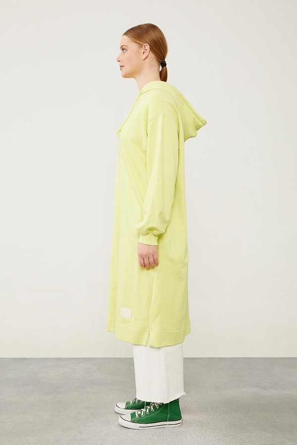 LevidorLevidor A.Yeşil Kapüşonlu Gizli Cepli Uzun Swaet