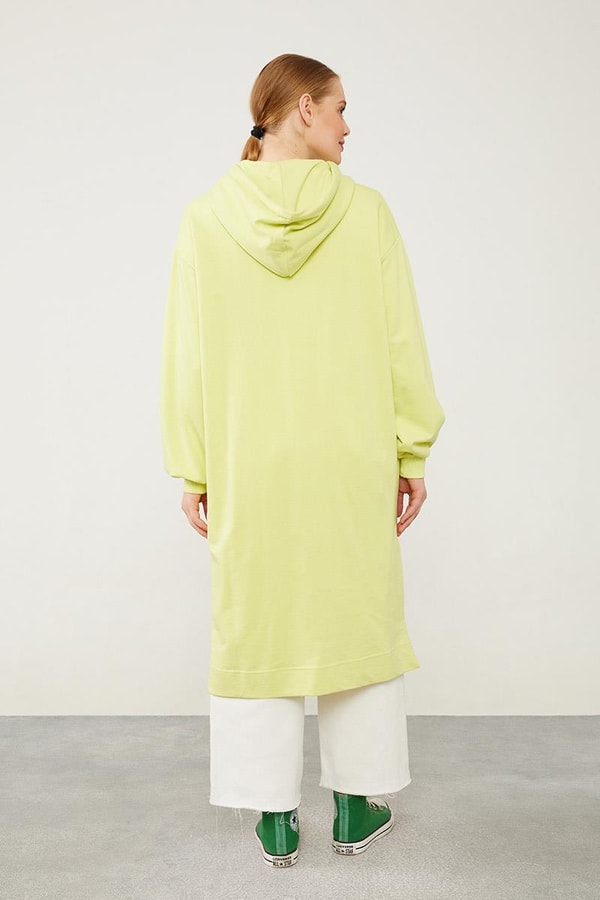 LevidorLevidor A.Yeşil Kapüşonlu Gizli Cepli Uzun Swaet