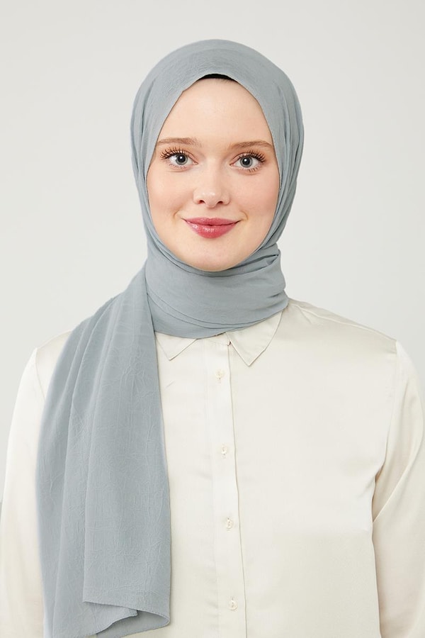 LevidorLevidor A.Gümüş Düz Renk Frozen Krep Şal