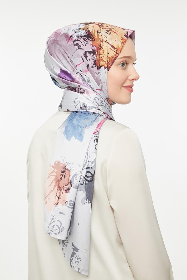 LevidorLevidor Açık Gri Batik Görünümlü Twill Şal