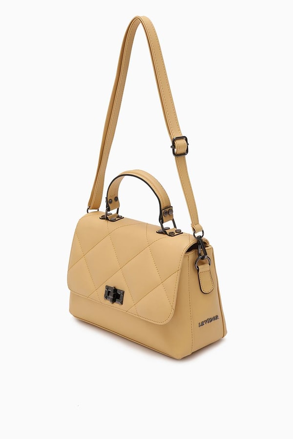 LevidorLevidor Altın Sarısı Çapraz Askılı Kapitone El Çantası