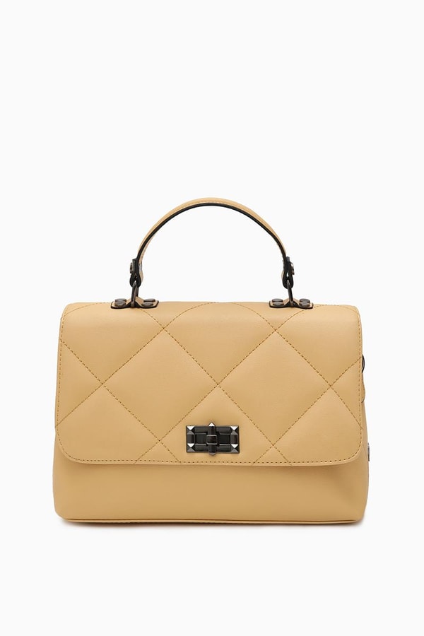 LevidorLevidor Altın Sarısı Çapraz Askılı Kapitone El Çantası